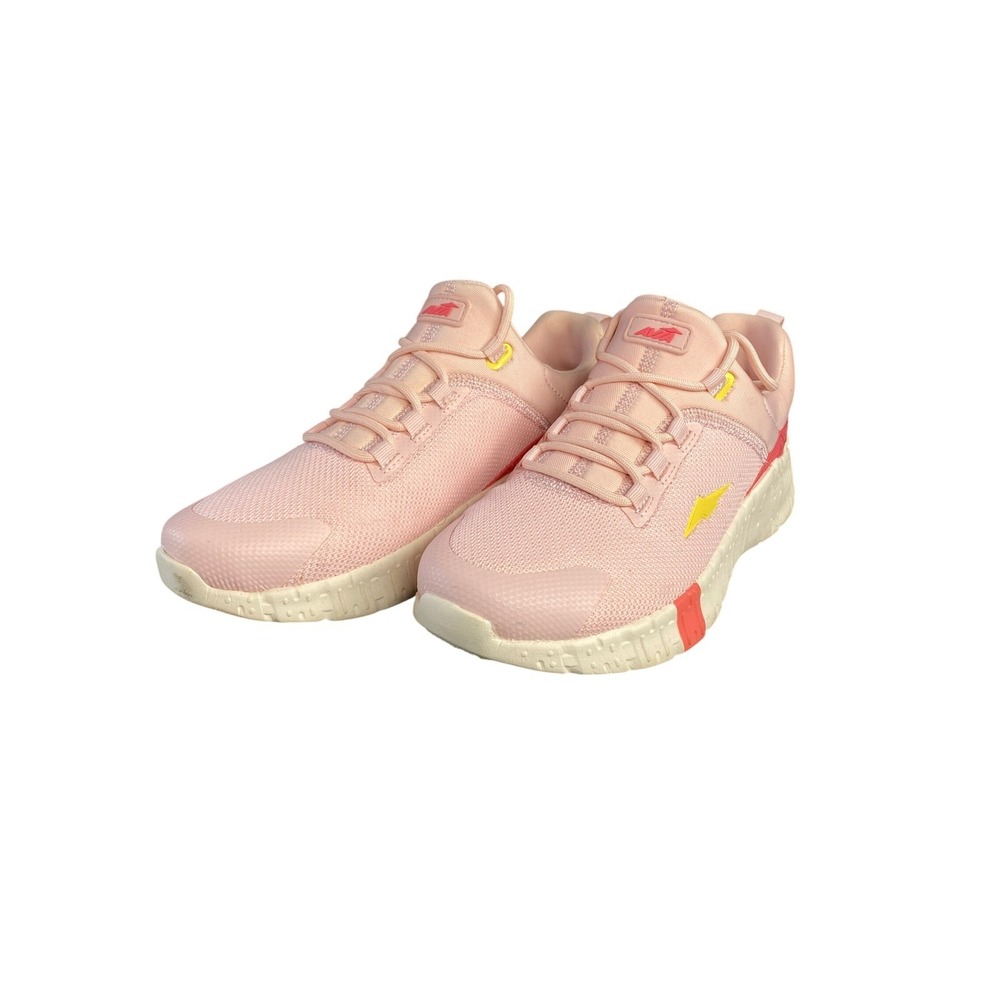 Avia Shoes Womens 8 Pink Yellow Logo Athleisure Slip on Tie Streetwear Lifestyle